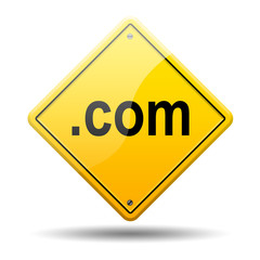 Señal amarilla texto .com