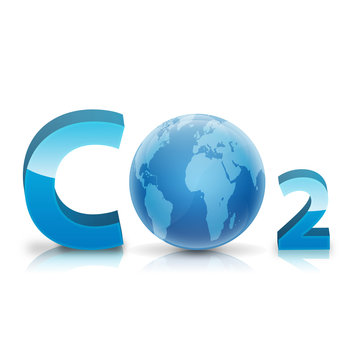 Simbolo CO2 con planeta tierra