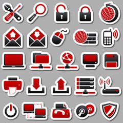 computer Red Stickers