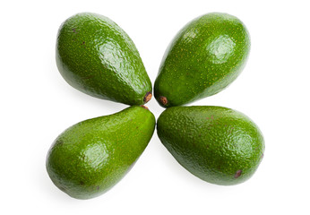 Group avocado isolated on a white background