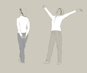 Vintage illustration with women