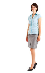 Full length woman isolated on white