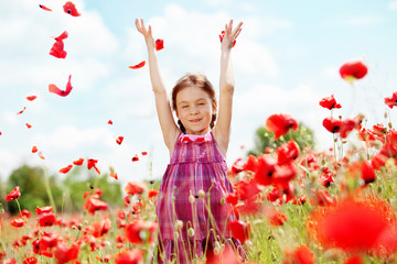 Child at poppy field