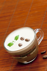 still life of cappuccino cup