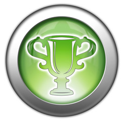 Green glossy 3D effect button 