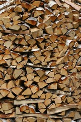 Birkenholzstapel
