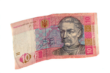 Ukrainian bill gryvna - 10 gryvnas