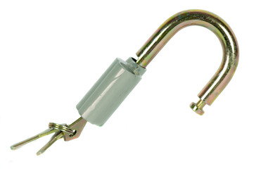 isolated padlock with keys