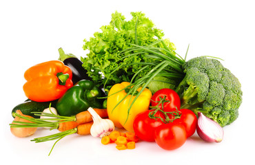 vegetables isolated on white