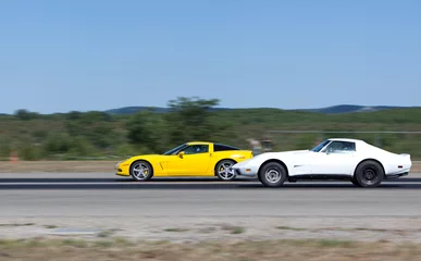 Foto op Canvas Race between two sportcars in a straight line © g0b