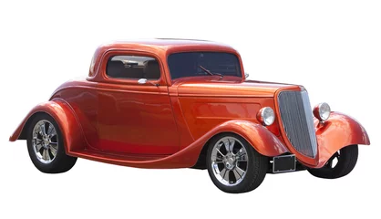Wall murals Old cars American hot rod isolated on white