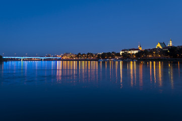 Fototapeta premium Warszawska panorama w nocy