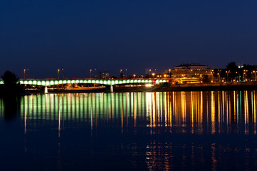 Fototapeta na wymiar Warszawa panorama w nocy