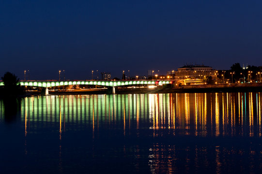 Fototapeta Warsaw panorama during the night