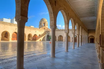 Fototapete Tunesien Innenhof der Großen Moschee in Sousse
