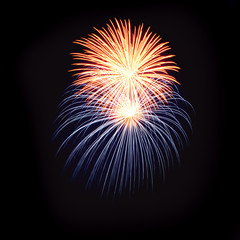 Fototapeta premium Brightly colorful fireworks in the night sky