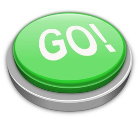 Go green button in a 3d style