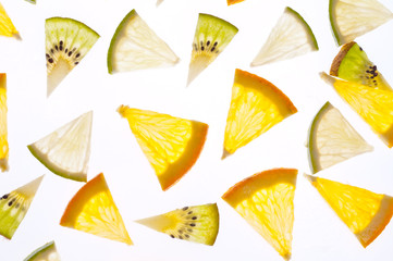 Naklejka premium set of different fruits slices