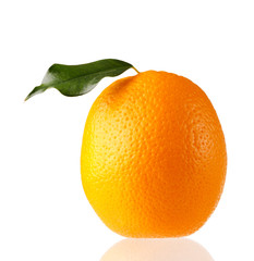 orange with leaf