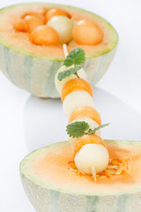 Melon balls with mint