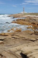 Costa e  faro di Cabo Polonio nella costa uruguaiana