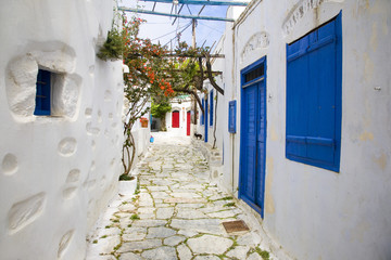 grèce; cyclades; amorgos : village de chora