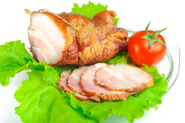 meat smoked bacon with lettuce and tomato