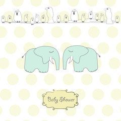 baby twins shower card