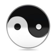 Yin Yang symbol over white background