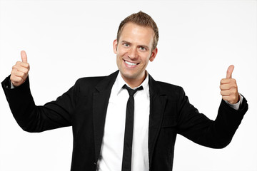 Geschaeftsmann beide Daumen hoch