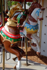 Fototapeta na wymiar Merry Go Round Horses