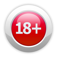 Obraz premium eighteen plus button