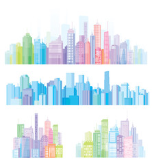 Fototapeta na wymiar Colorful panorama of cities.