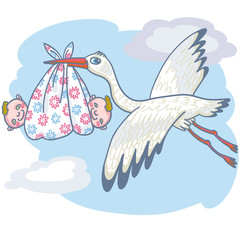 Stork Brings Two Babies.