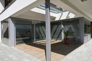 terrace of a beautiful modern house
