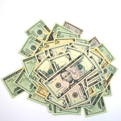 Geldnoten auf einem Haufen