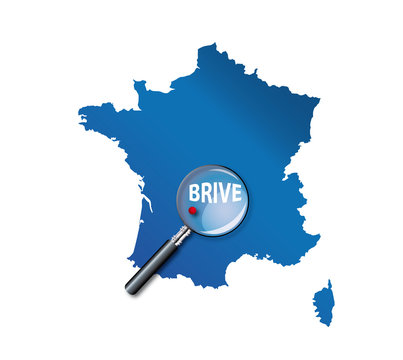 Brive : Localisation sur carte de France - Corr&egrave;ze