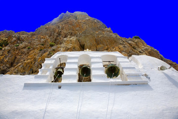 grèce; cyclades; amorgos : monastère de chozoviotissa