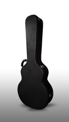 Naklejka premium Black guitar case isolated on the white