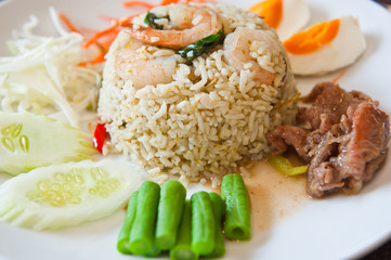 Rice Mixed with Shrimp paste, Thai style