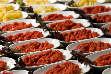 Buffet style appetizers.