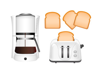 coffee machine and toaster