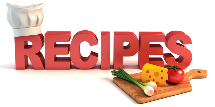 recipes 3d concept