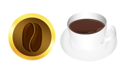 coffee bean and coffe cup
