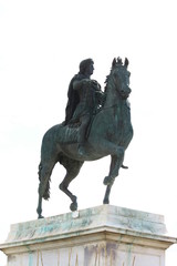 Fototapeta na wymiar King Louis IV on horseback (bronze statue by sculptor Lemot)