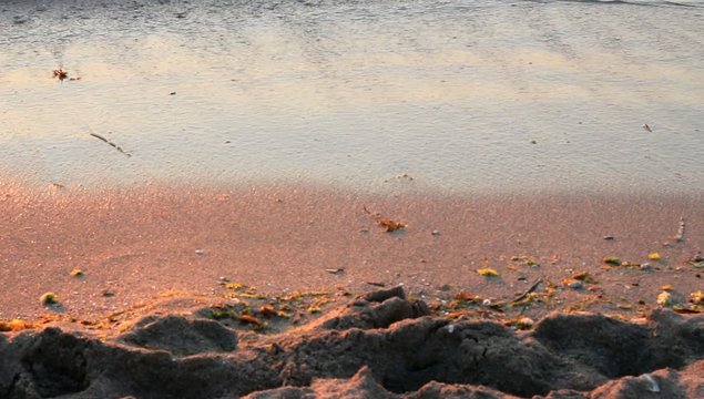 battigia al tramonto