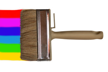 isolated brush with paint