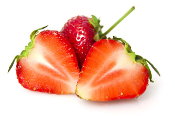 Beautiful strawberries isolated on white