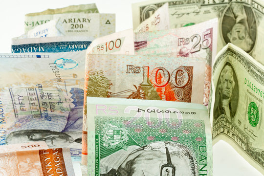 devises &eacute;trang&egrave;res, dollar, ariary, roupie