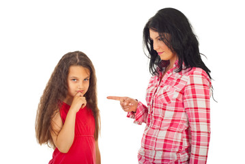 Mother arguing daughter